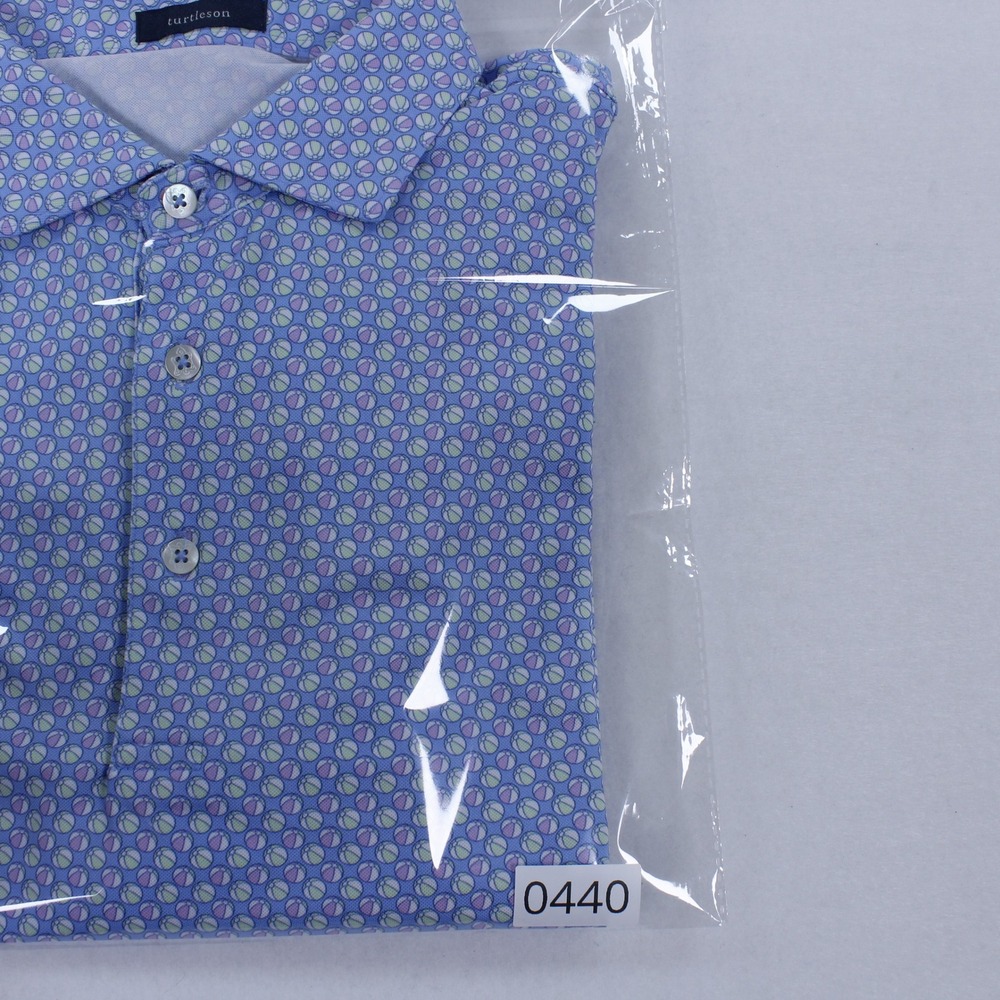 Turtleson Slater Men's Golf Performance Polo Shirt Blue Beach Balls Print Size L - Picture 7 of 7